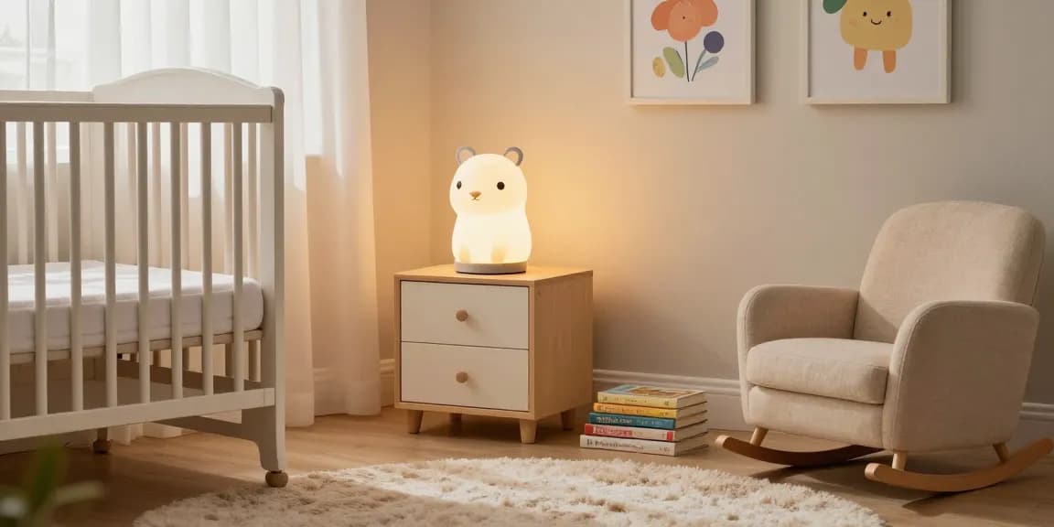 Lámpara cálida y acogedora para la habitación del bebé, mejorando la atmósfera cómoda de la nursery.