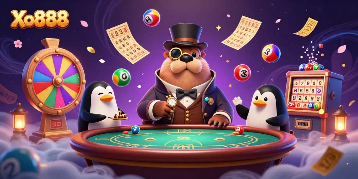 Join the fun at Xo888 as a jolly walrus plays poker at an underwater casino.