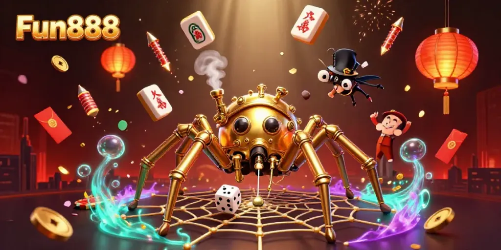 Experience thrills with Fun888 in this captivating steampunk casino scene featuring intricate designs.