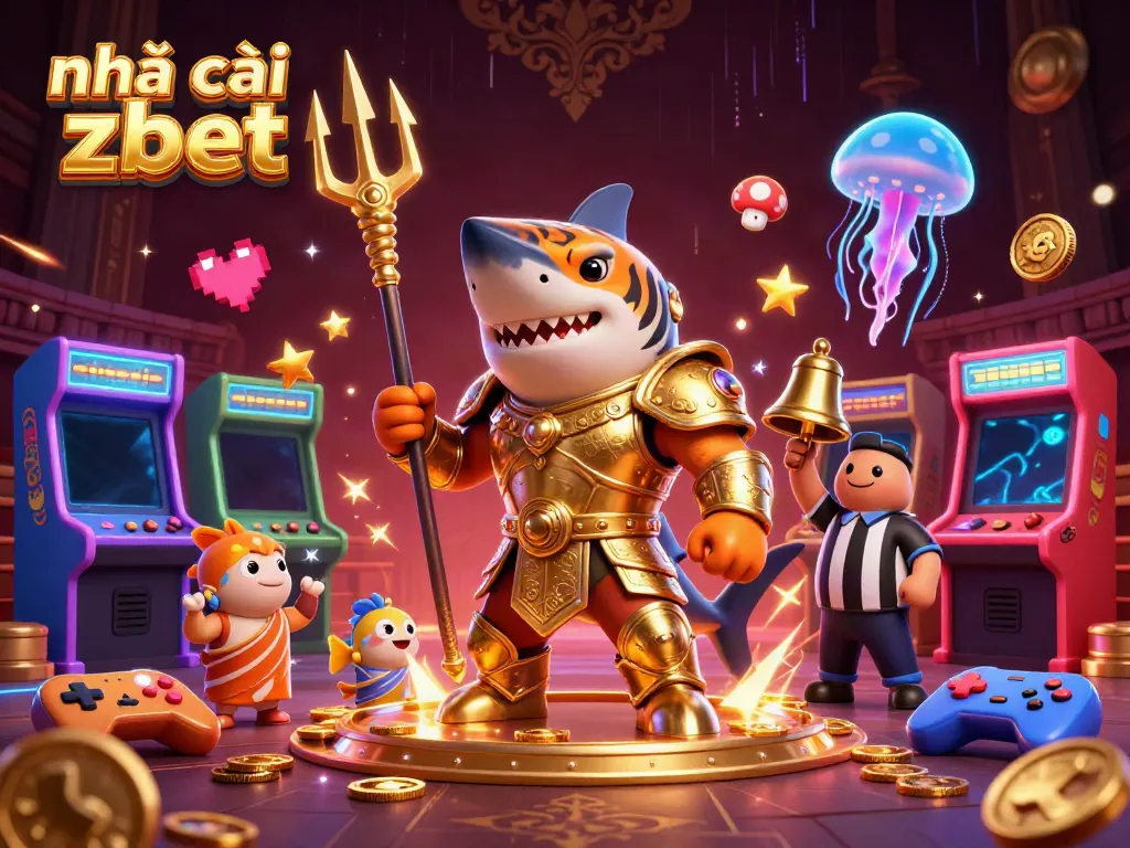 Experience the thrill at nhà cái zbet with a dynamic underwater casino scene featuring gaming excitement and vibrant characters.