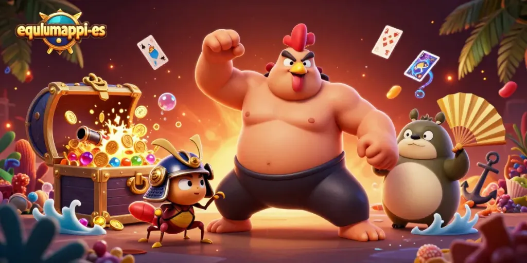 Win big with equlumappai-es as a powerful rooster sumo wrestler brings excitement to casino gaming.