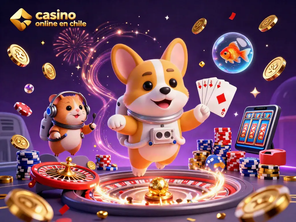 Disfruta de la emoción de casino online en Chile con un corgi astronauta flotando en un casino espacial.