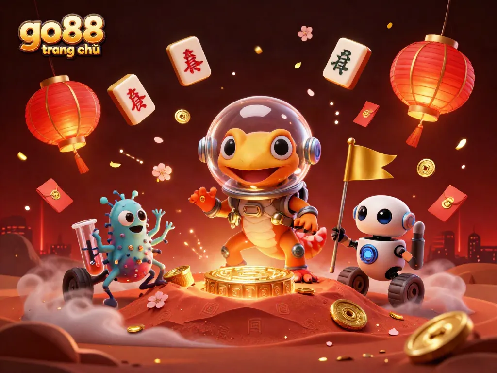 Immerse in go88 trang chủ's vibrant world as a Martian gecko discovers buried treasures in a golden casino.