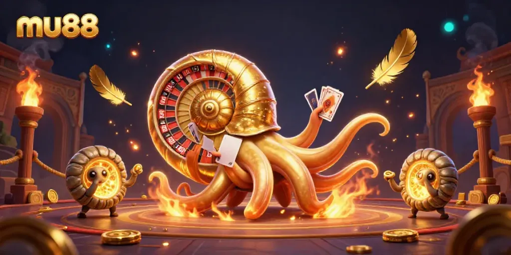 Play casino games with mu88 featuring the ancient giant nautilus roulette and glowing ammonite companions.