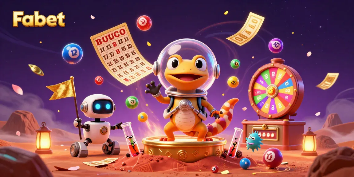Engage with the thrilling world of Fabet, featuring a Martian gecko at a vibrant casino adventure!