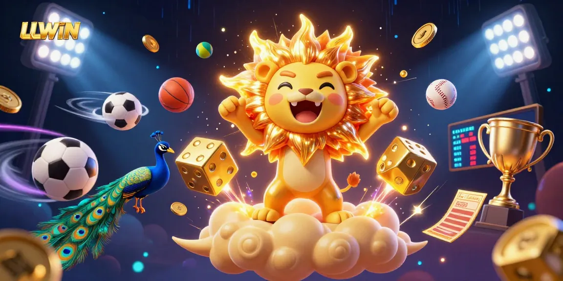 Experience thrilling wins with LLWIN's exciting casino games showcased in a vibrant 3D scene.